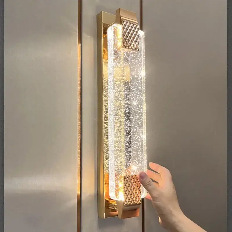 Modern gold crystal bubble wall lights living room sconce