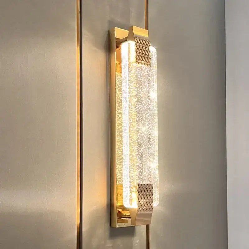 Modern gold crystal bubble wall lights living room sconce