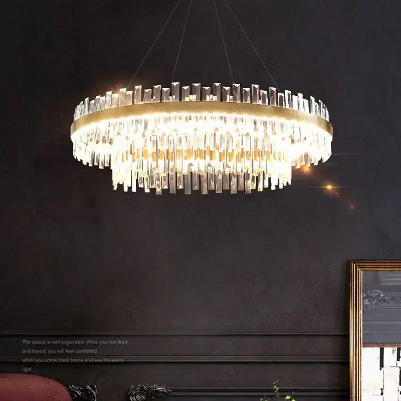 Modern gold crystal chandelier lighting fixture for dining room