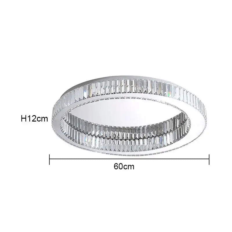 Modern gold crystal circle chandelier living room led ceiling lamp