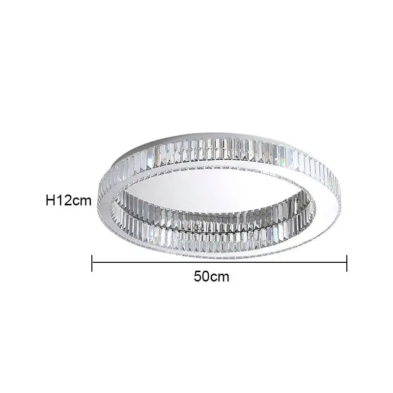 Modern gold crystal circle chandelier living room led ceiling lamp