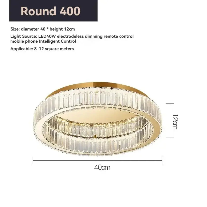 Modern gold crystal circle led chandelier living room light