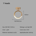 Modern gold crystal circle ring led ceiling light bedroom