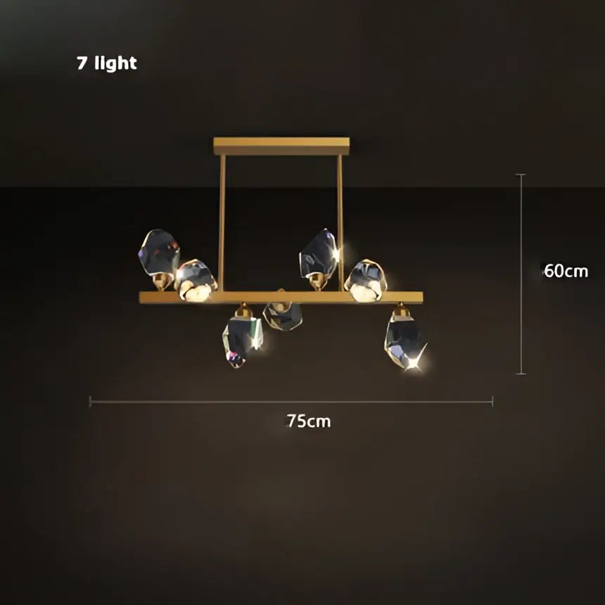 Modern gold crystal copper round chandelier dining room led light