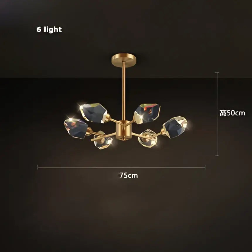 Modern gold crystal copper round chandelier dining room led light