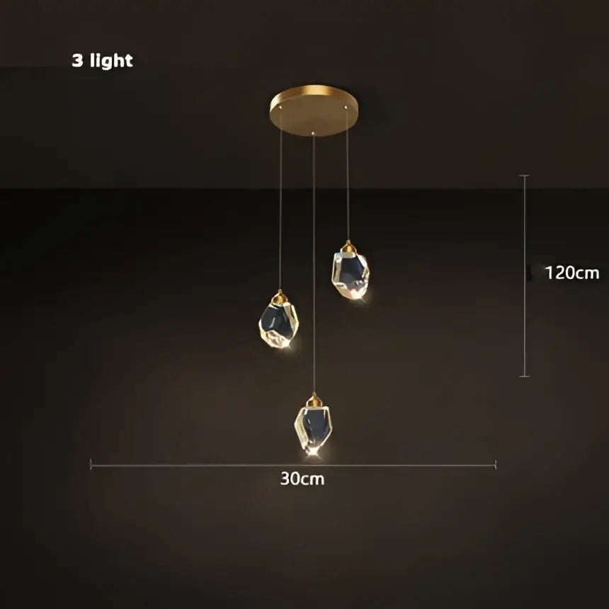 Modern gold crystal copper round chandelier dining room led light