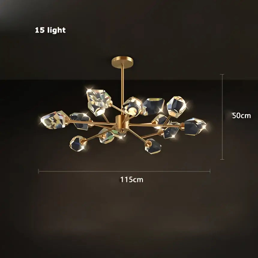 Modern gold crystal copper round chandelier dining room led light