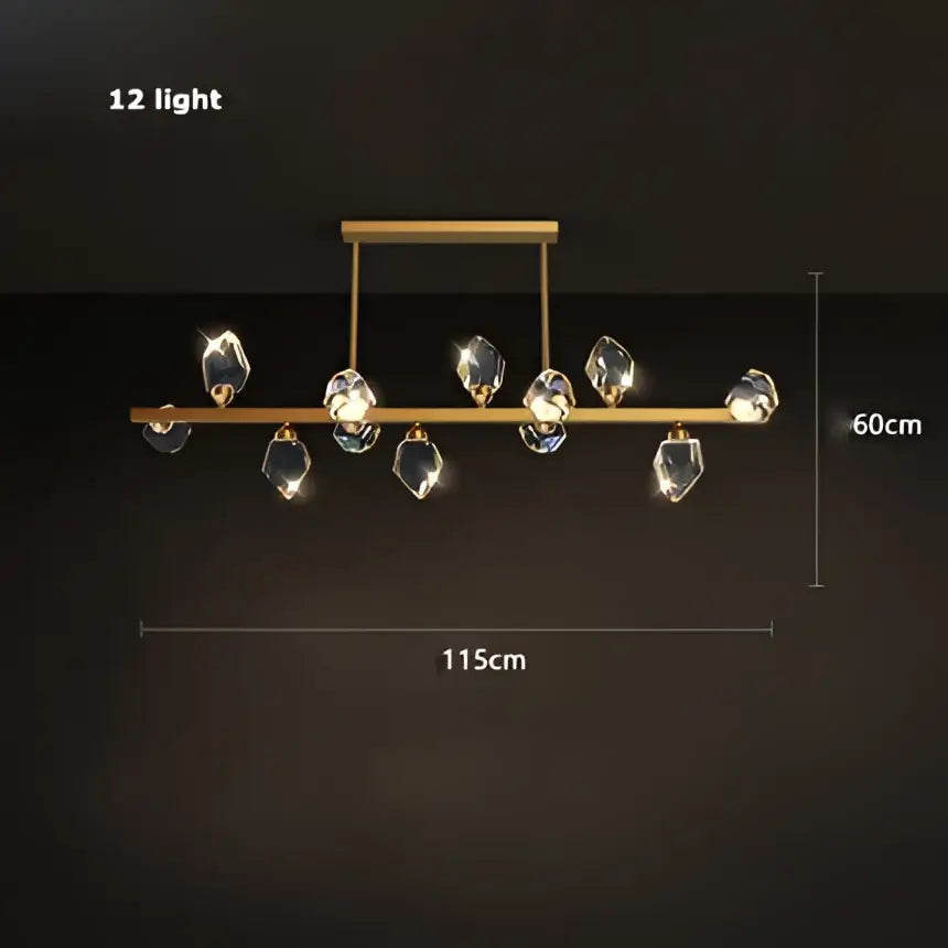 Modern gold crystal copper round chandelier dining room led light