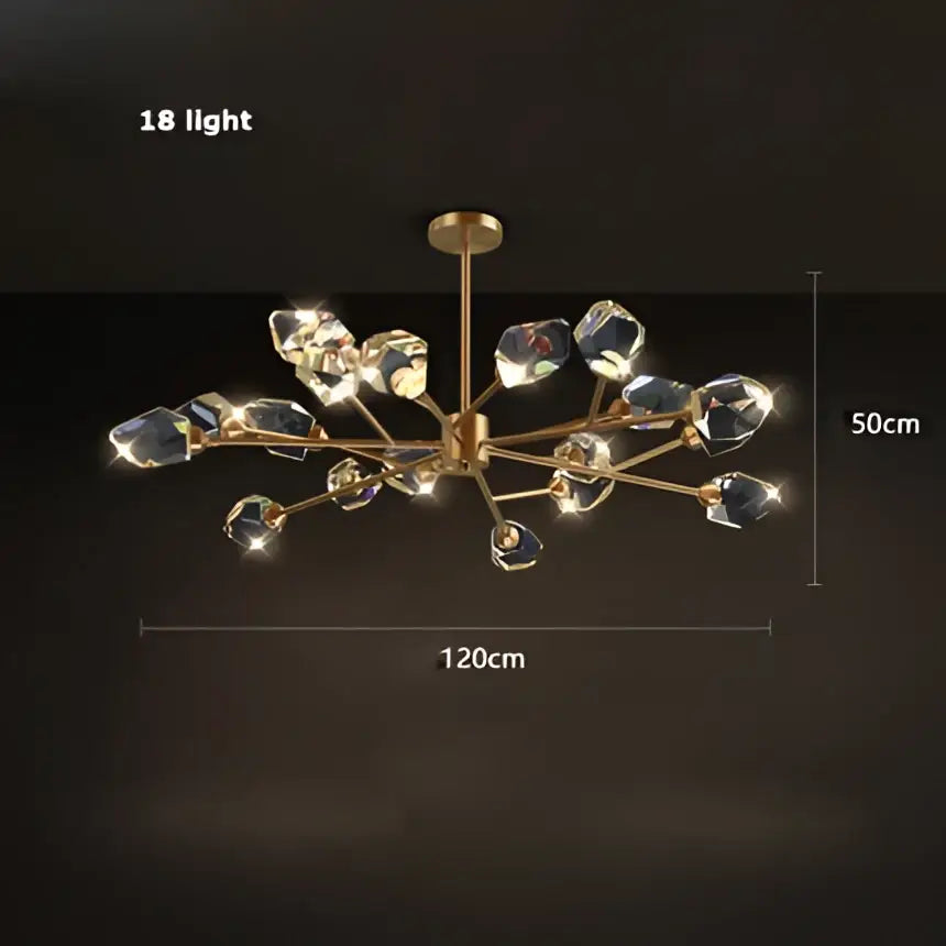 Modern gold crystal copper round chandelier dining room led light