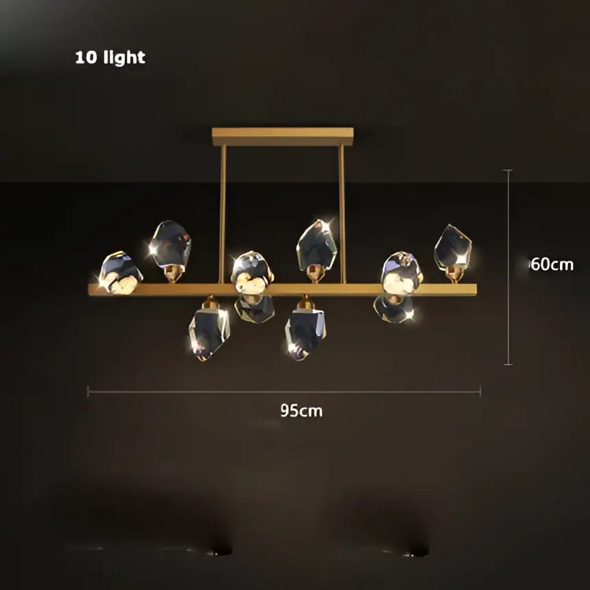 Modern gold crystal copper round chandelier dining room led light