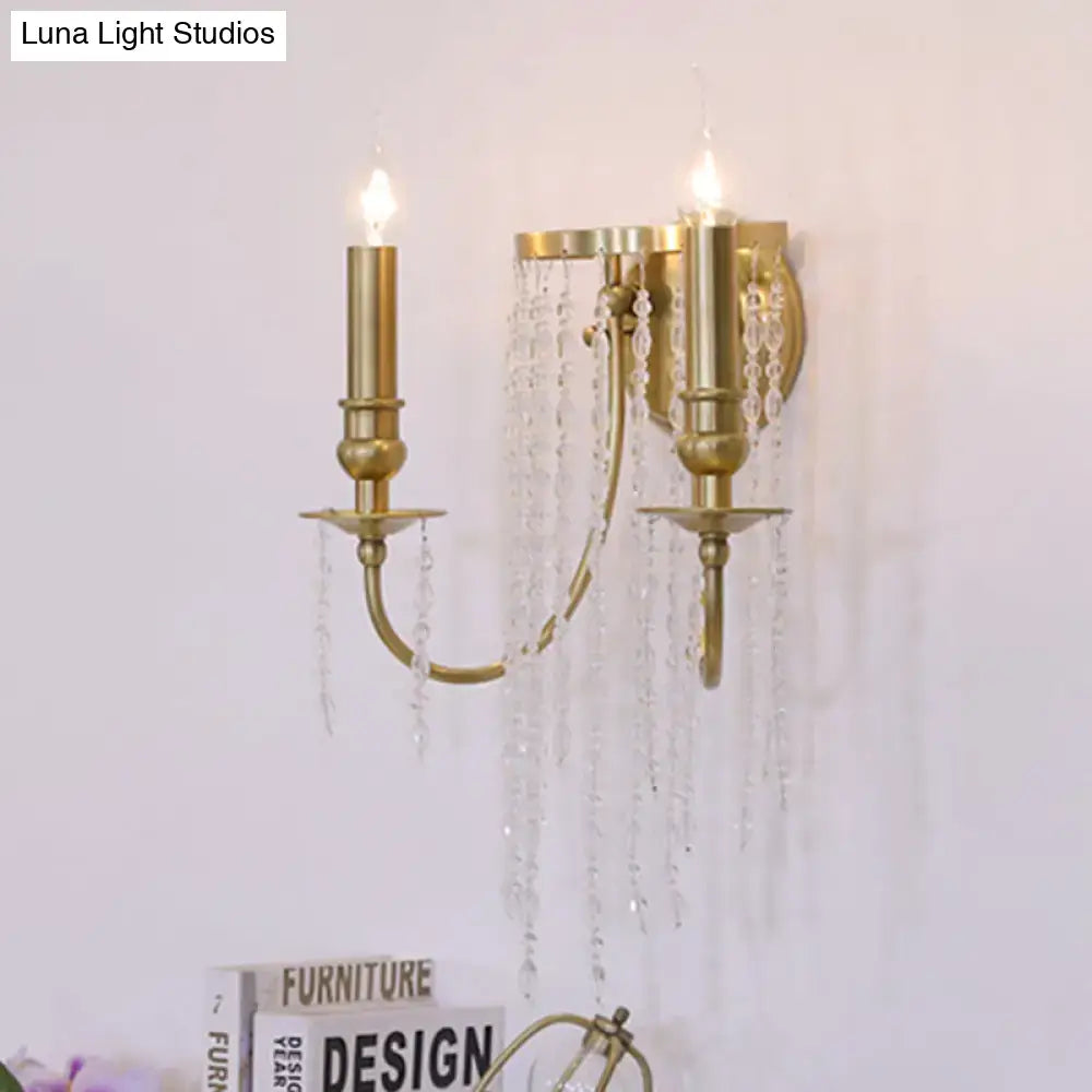 Modern gold crystal corridor wall lamp bedroom candle light