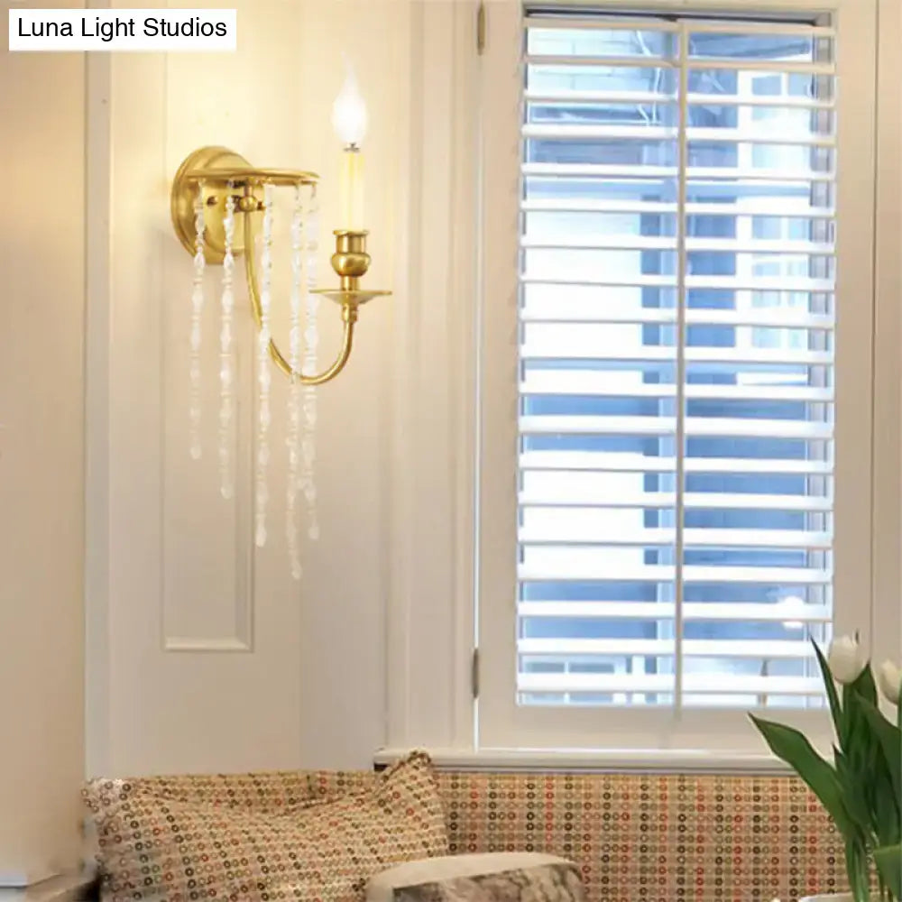 Modern gold crystal corridor wall lamp bedroom candle light