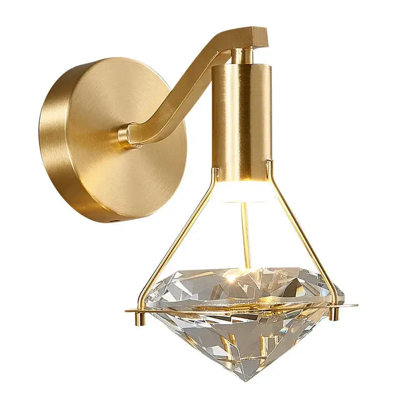 Modern gold crystal diamond wall lamp for bedroom luxury lighting