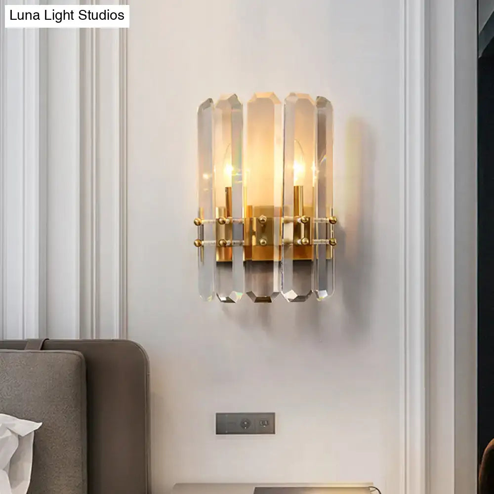 Modern gold crystal flush wall sconce hallway 110v-120v light