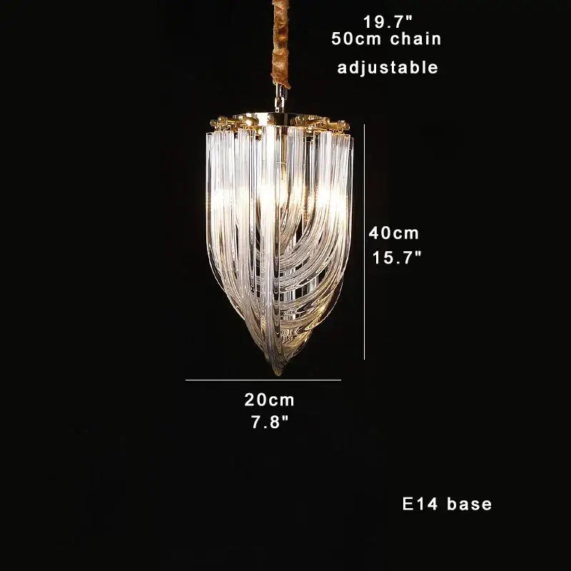 Modern gold crystal glass pendant lights dining room chandelier