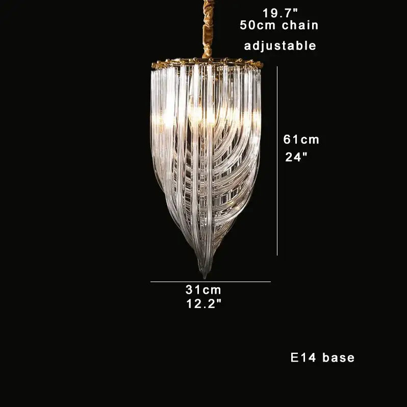 Modern gold crystal glass pendant lights dining room chandelier