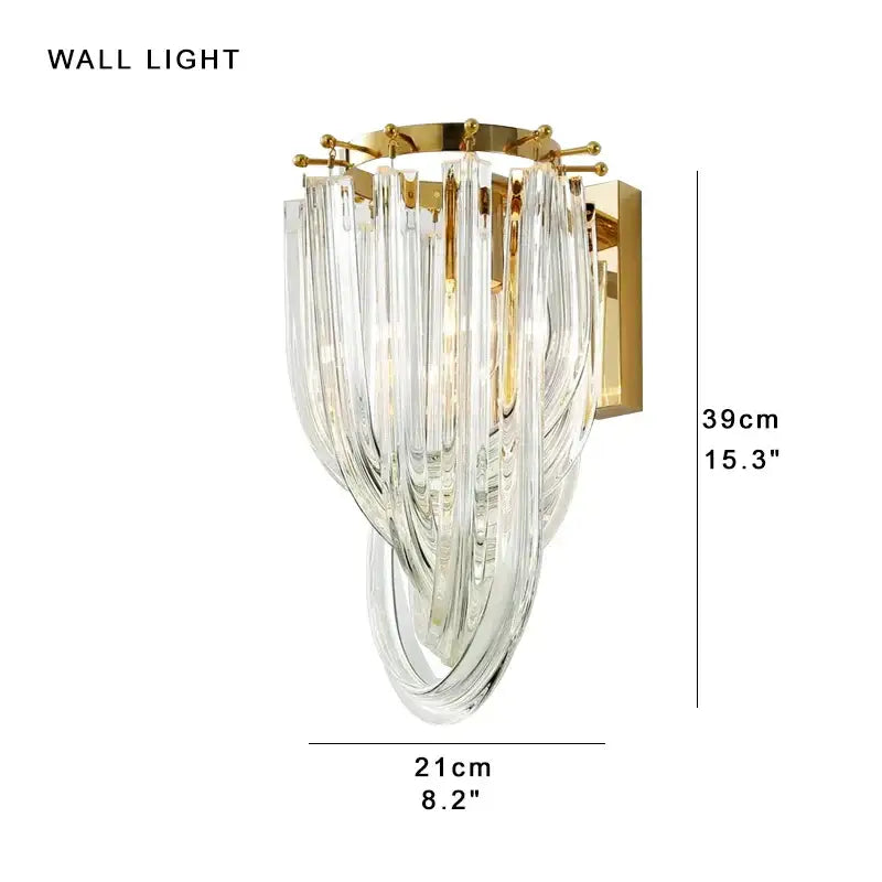 Modern gold crystal glass pendant lights dining room chandelier