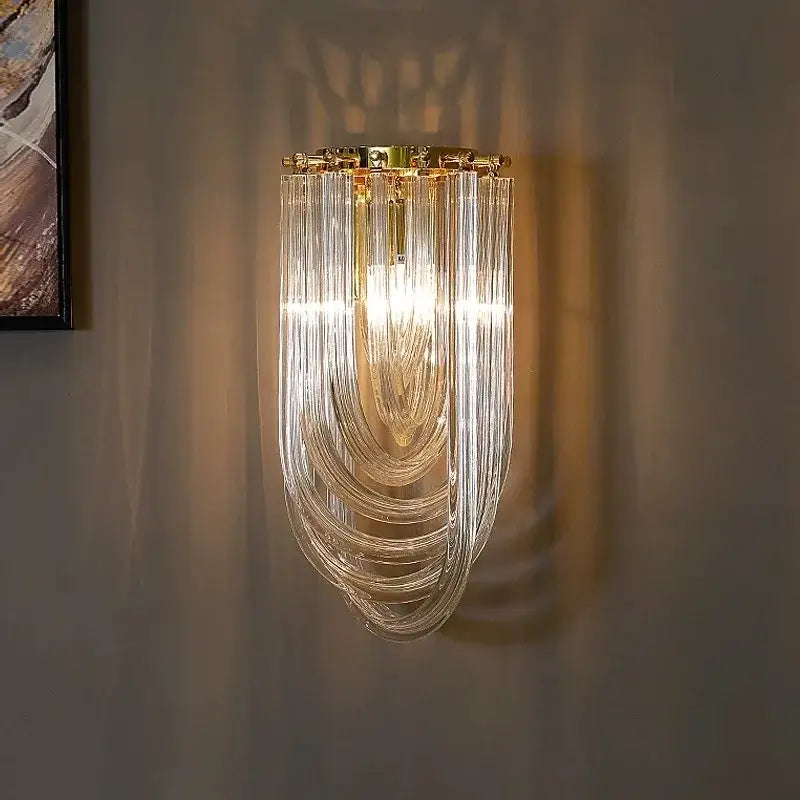 Modern gold crystal glass pendant lights dining room chandelier