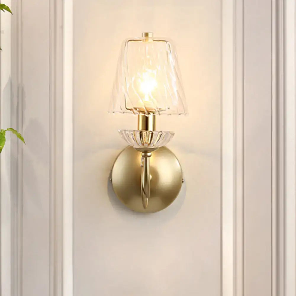 Modern gold crystal glass sconce living room wall lamp