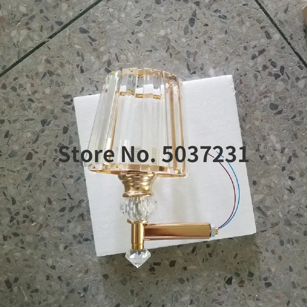 Modern gold crystal glass wall lamp for bedroom luxury sconce