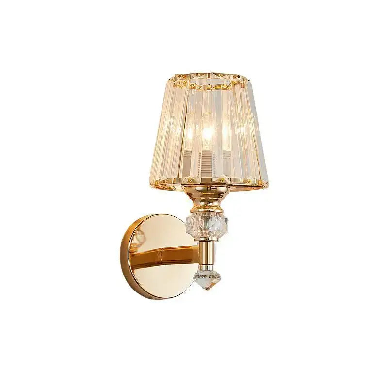 Modern gold crystal glass wall lamp for bedroom luxury sconce