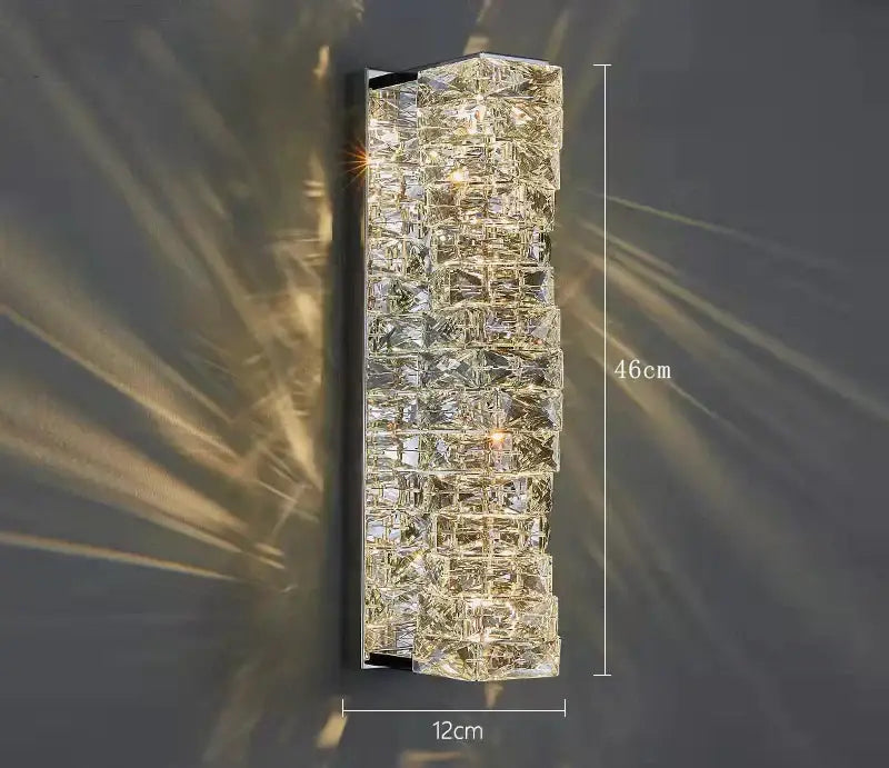 Modern gold crystal glass wall sconce for bedroom warm glow light