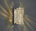 Modern gold crystal glass wall sconce for bedroom warm glow light