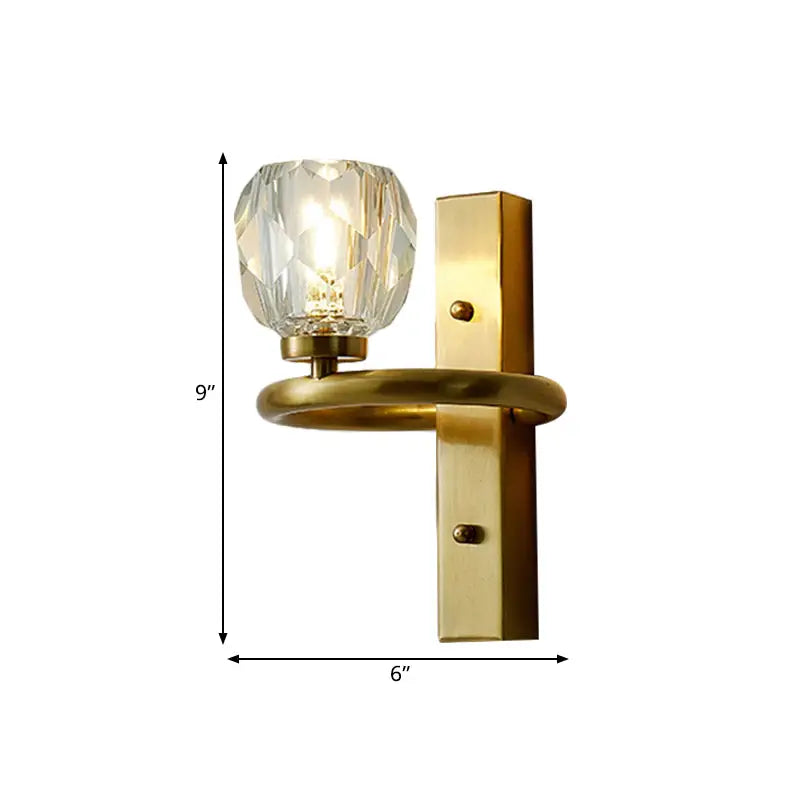 Modern gold crystal globe sconce bedroom wall light 110v-120v