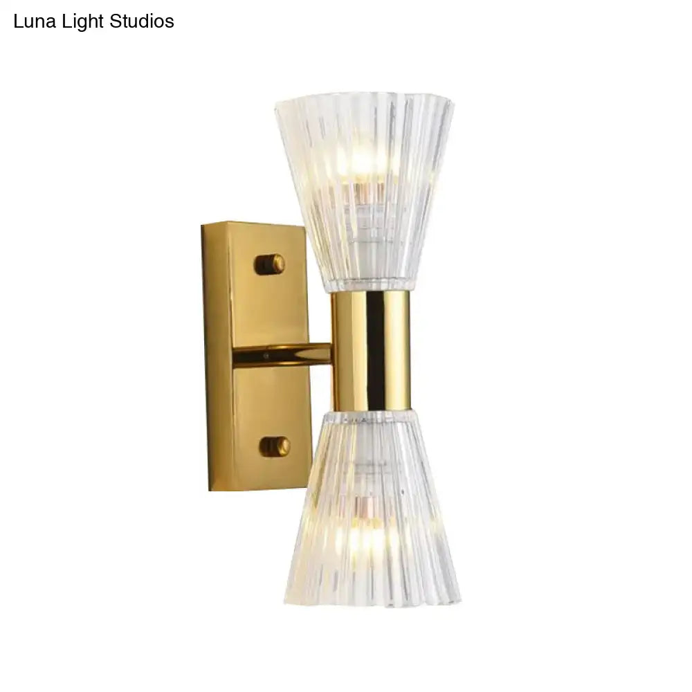 Modern gold crystal hourglass wall light fixture bedroom wall light