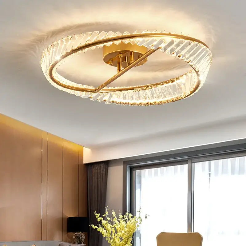 Modern gold crystal led chandelier ceiling light for living room