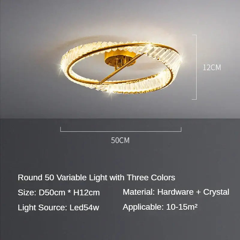 Modern gold crystal led chandelier ceiling light for living room