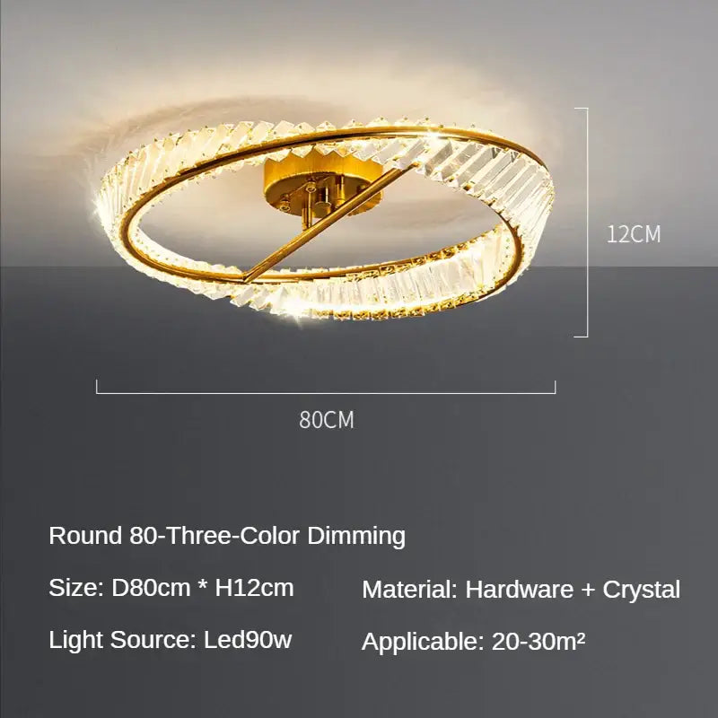 Modern gold crystal led chandelier ceiling light for living room