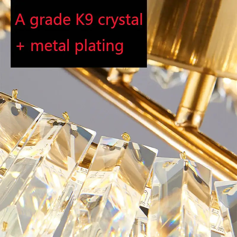 Modern gold crystal led chandelier ceiling light for living room