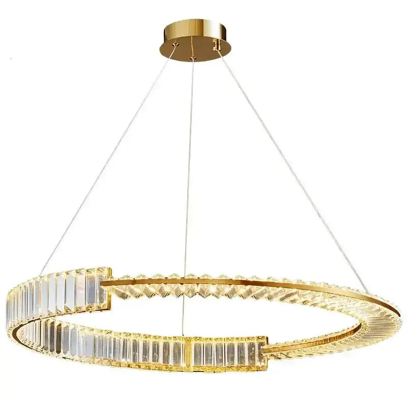 Modern gold crystal led chandelier dining room ceiling light