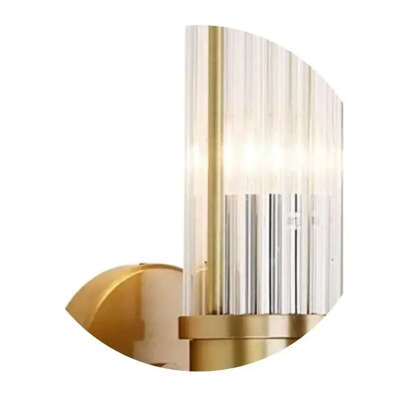 Modern gold crystal led wall lamp bedroom glass rod sconce
