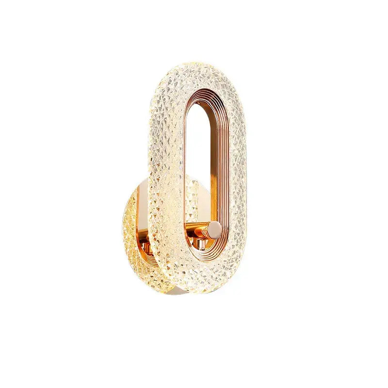 Modern gold crystal led wall lamp living room sconce