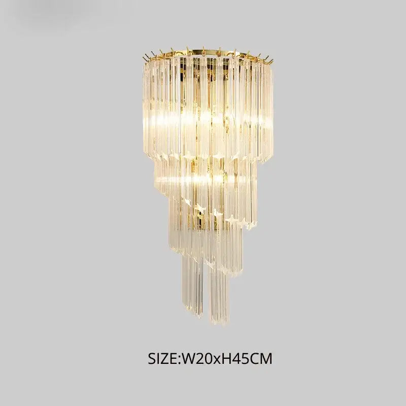 Modern gold crystal led wall lamps bedroom cascading sconce light