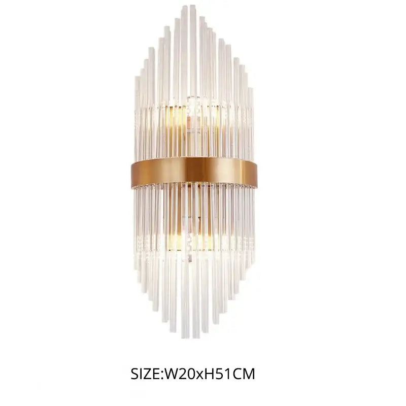 Modern gold crystal led wall lamps bedroom cascading sconce light