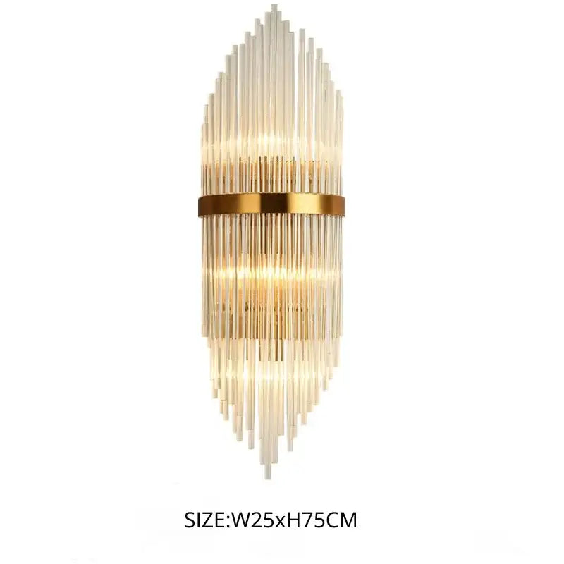 Modern gold crystal led wall lamps bedroom cascading sconce light