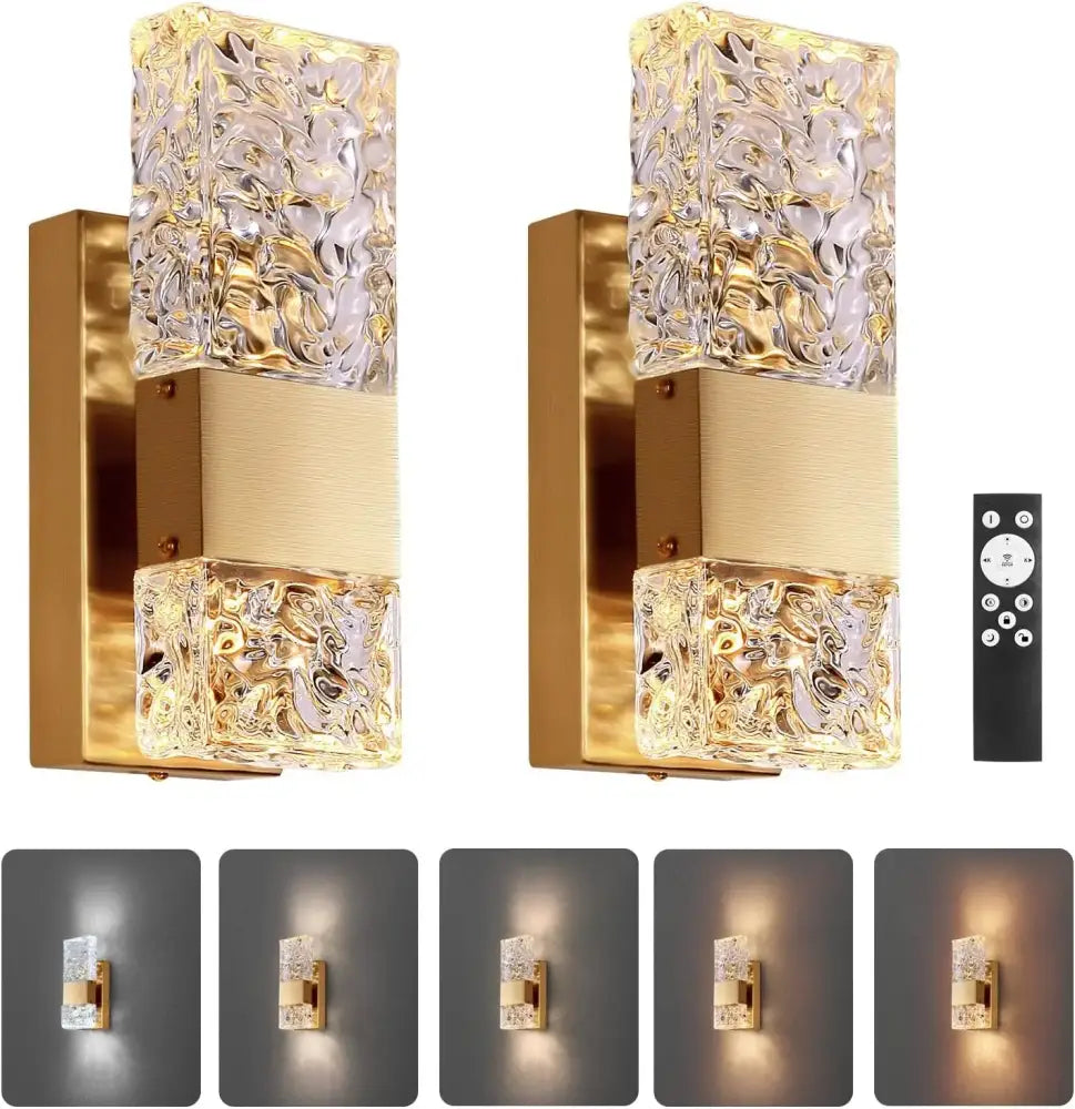Modern gold crystal led wall light for bedroom dimmable sconce