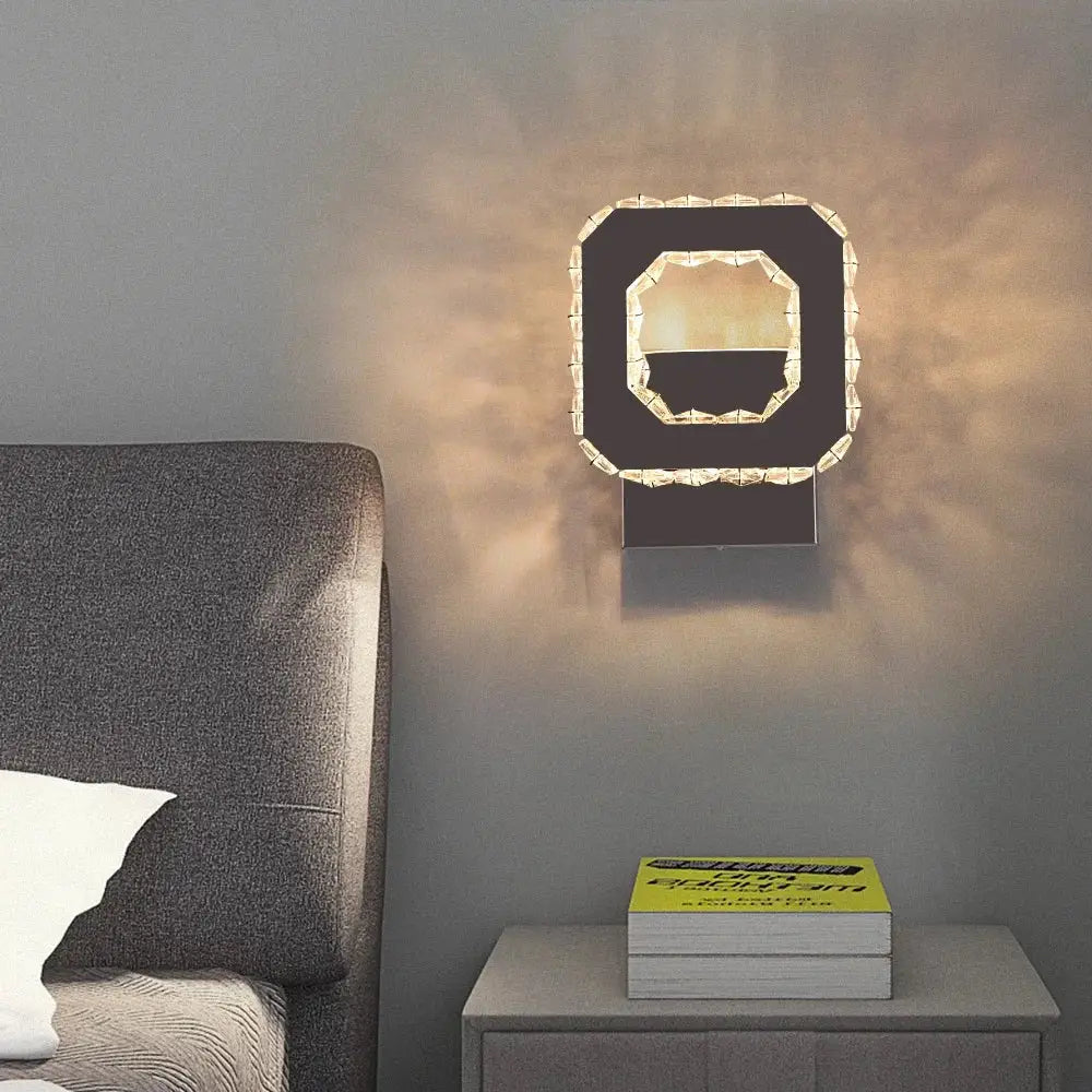 Modern gold crystal led wall light living room glass sconce