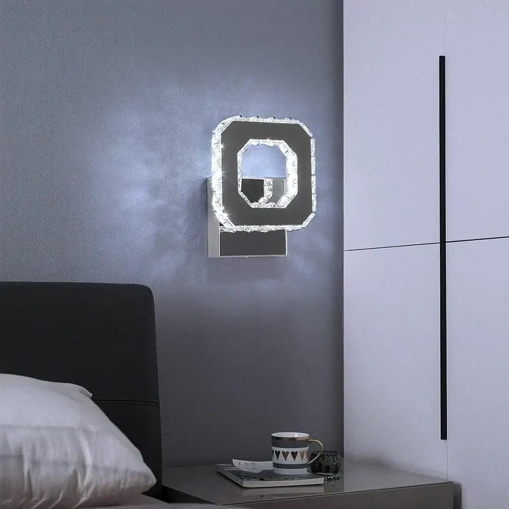 Modern gold crystal led wall light living room glass sconce