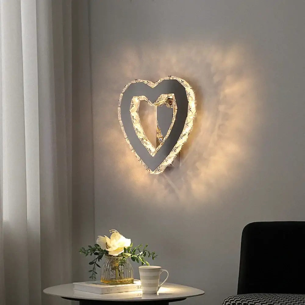 Modern gold crystal led wall light living room glass sconce