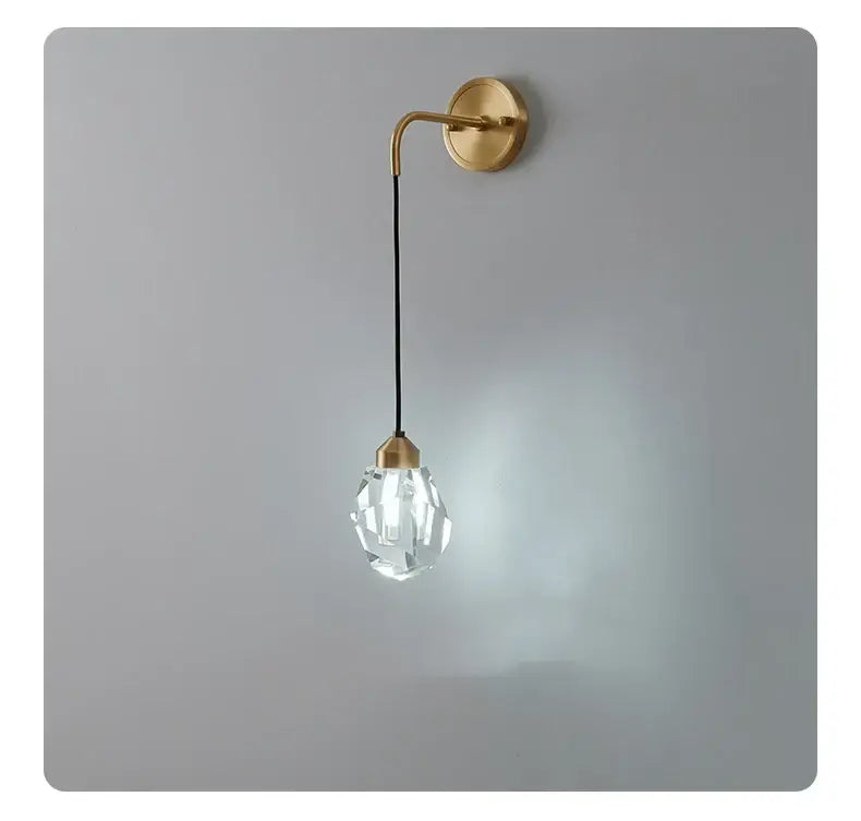 Modern gold crystal led wall sconce for bedroom luxury decor