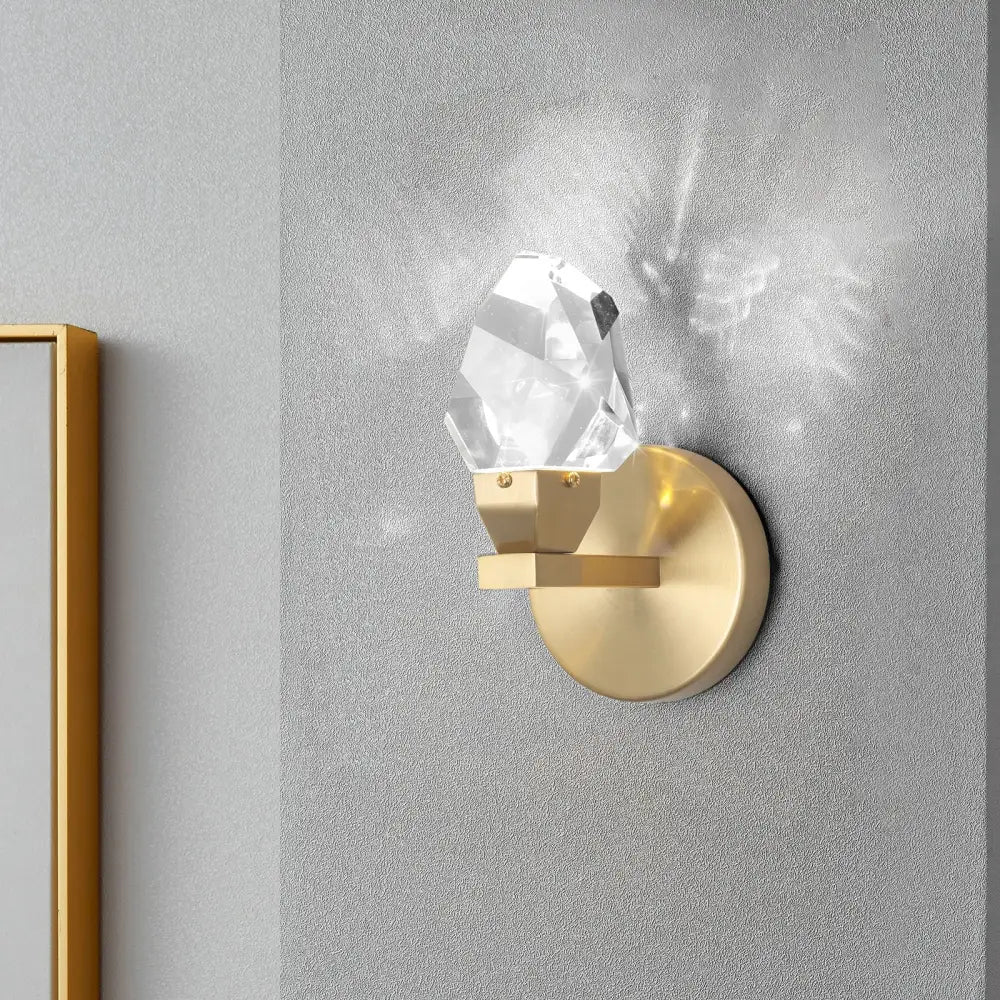 Modern gold crystal led wall sconce for bedroom luxury decor