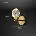 Modern gold crystal led wall sconce for bedroom luxury decor