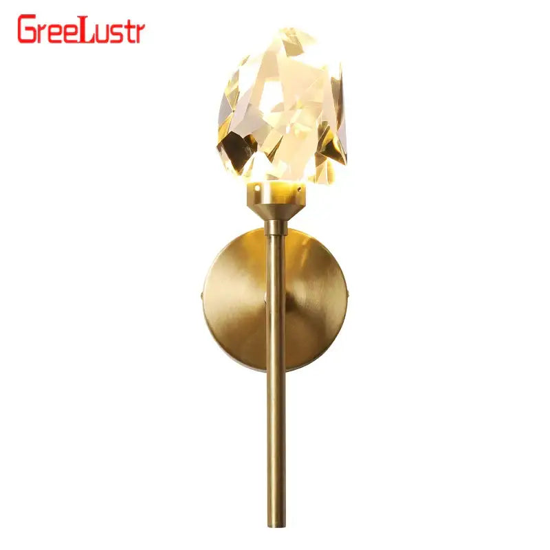 Modern gold crystal led wall sconce for bedroom luxury decor