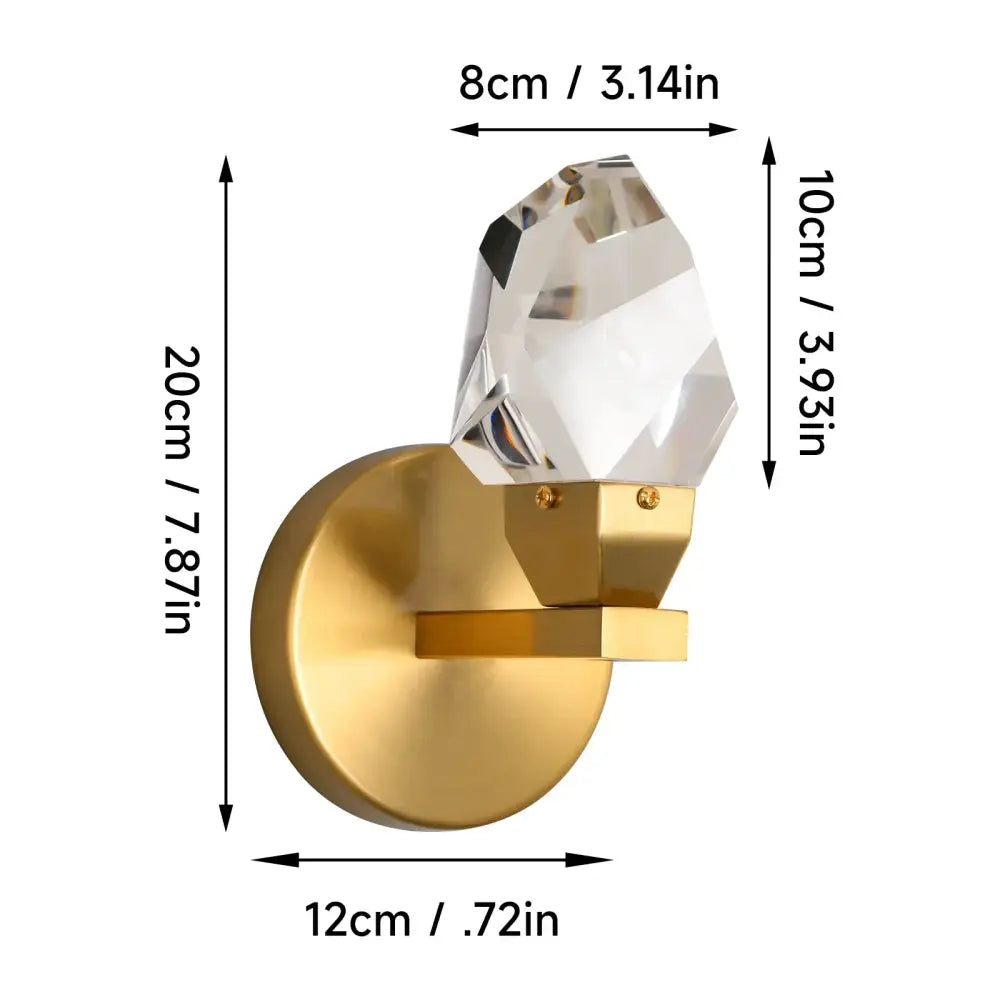 Modern gold crystal led wall sconce for bedroom luxury decor
