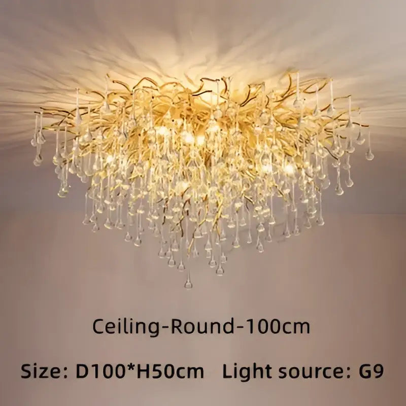 Modern gold crystal luxury ceiling chandelier for dining room