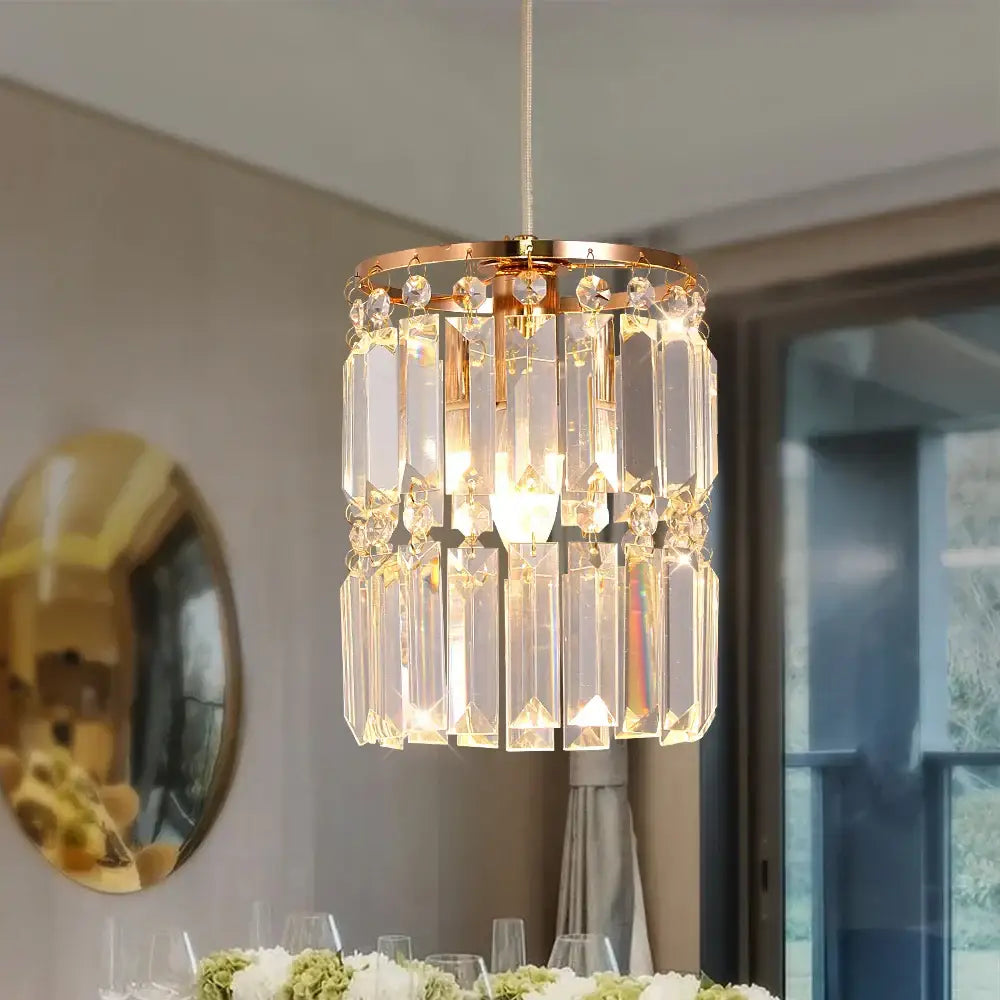 Modern gold crystal pendant light dining room chandelier